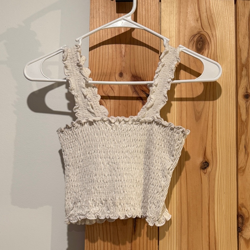 White Ribbed Women's Tank Top
